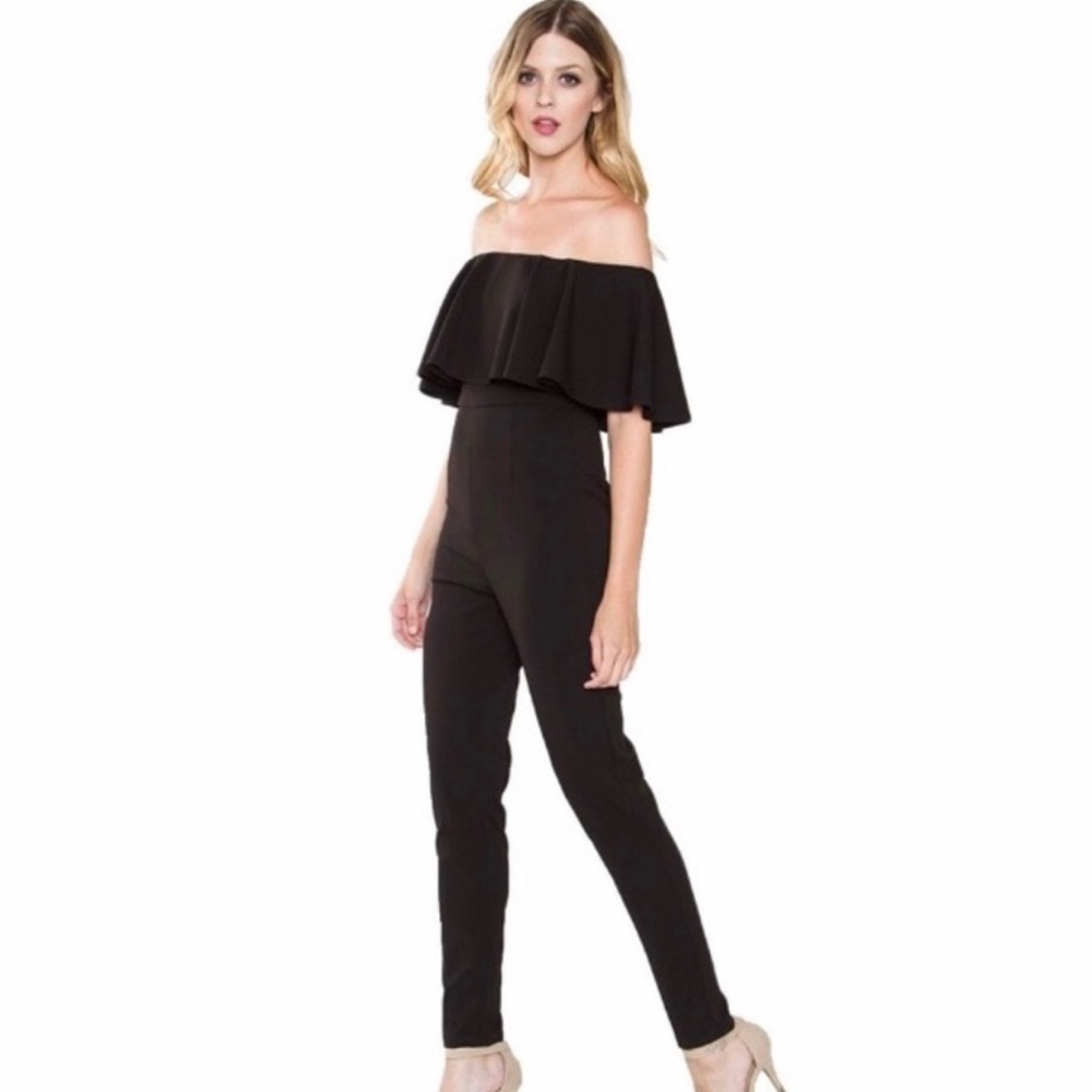 Ruffle Off The Shoulder Jumpsuit